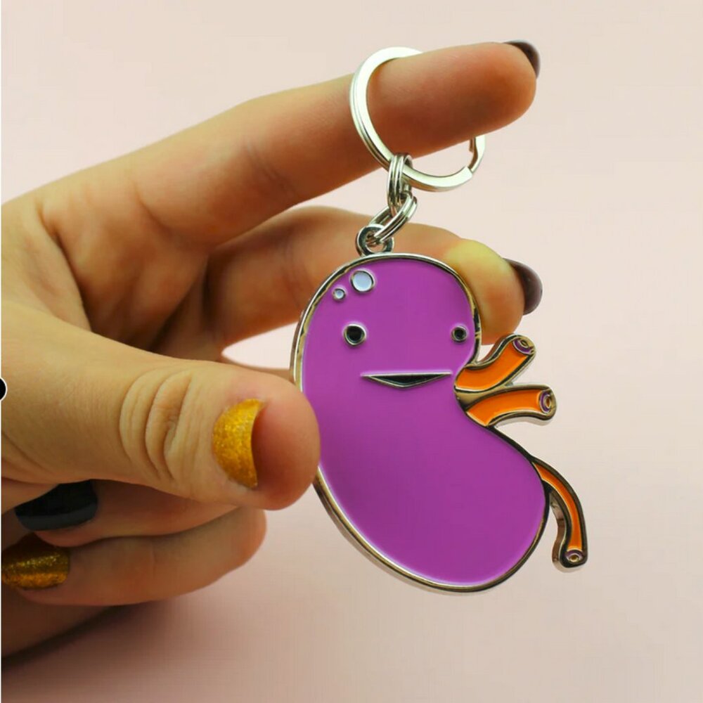I Heart Guts Kidney Keychain Bag Charm Science Medical Student Gift Kawaii